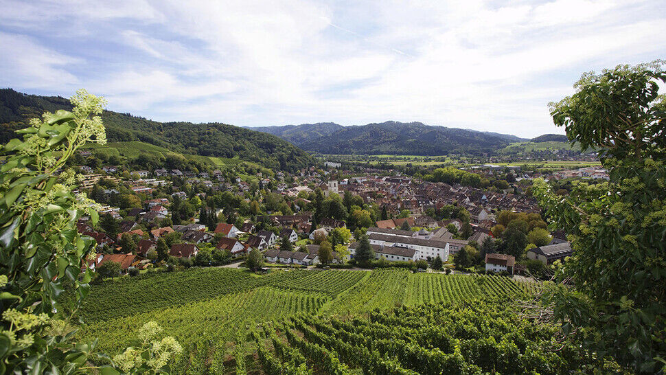 Beliebtes Ausflugsziel: Staufen im Breisgau, am Fuße des Schwarzwaldes.
