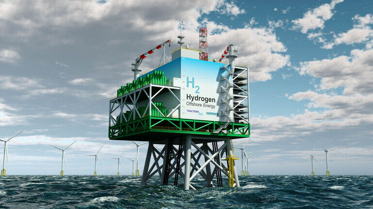 Neuer Ansatz: Mit dem auf See erzeugten Windstrom könnte direkt vor Ort Wasserstoff erzeugt werden.