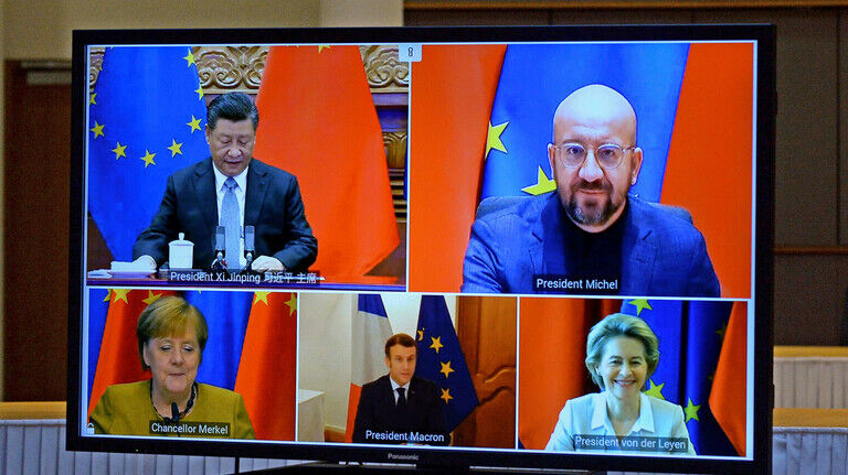 Video-Gipfel: Abschluss der Verhandlungen zwischen der EU und China zum Investitionsabkommen CAI.