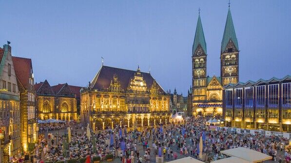 Tolle Location: Auch auf dem Marktplatz in Bremen gibt es zahlreiche Konzerte.