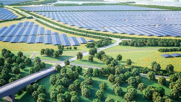 Riesig: Bei Leipzig entsteht Europas größter Solarpark – auf einer Fläche so groß wie 700  Fußballplätze.