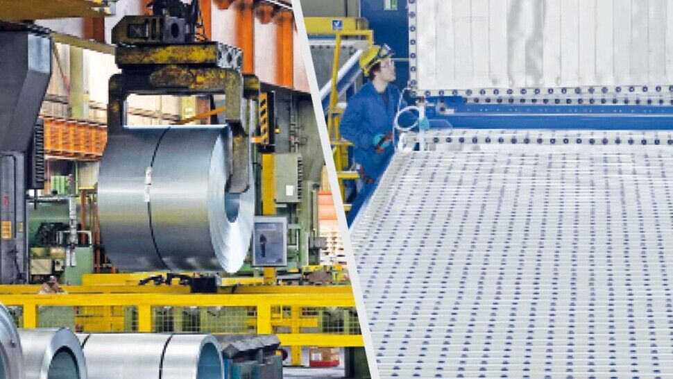 Stahlproduktion bei Thyssenkrupp: Der Konzern stellt nach und nach auf Wasserstoff um. Die Tochter Uhde Chlorine Engineers fertigt die Technik zur Erzeugung von Wasserstoff (rechts).