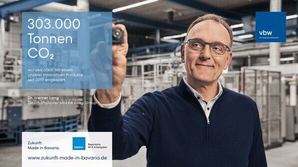 Motiv der Kampagne „Zukunft. Made in Bavaria“: Bayerische Firmen stellen ihre nachhaltigen Innovationen vor.