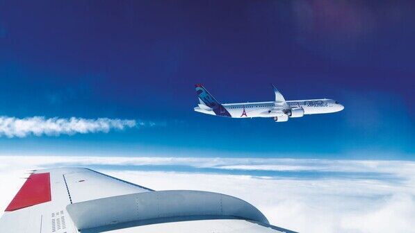 Testflug: Der Airbus A321neo, dessen Emissionen bei dem Projekt gemessen werden.