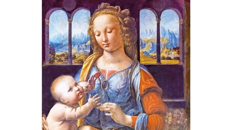 Madonna mit der Nelke: Hier kannte da Vinci noch nicht die Wirkung des Dotters.