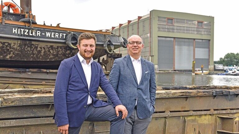 Doppelspitze: Marek Klimenko (rechts), der seit 31 Jahren für Hitzler tätig war, übernahm die Werft gemeinsam mit seinem Sohn Kai. 