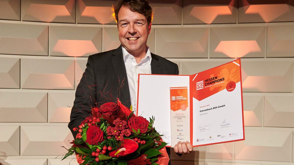 Hessen-Champion in der Kategorie Innovation:Grenzebach BSH, vertreten durch Manager Michael Meye.