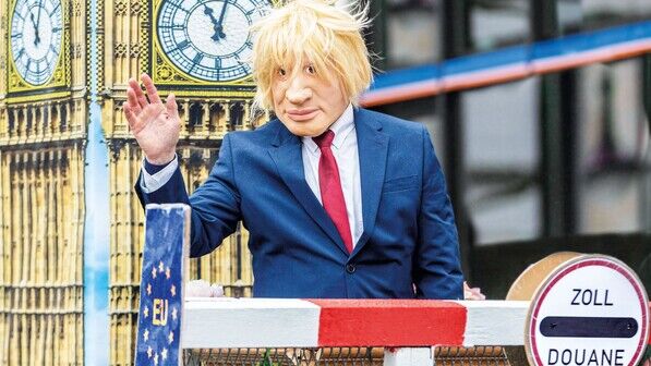 Reizfigur: Der britische Premierminister Boris Johnson – hier dargestellt beim Rosenmontagszug in Fulda 2020.