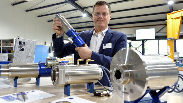 Seit Kurzem auf dem Markt: Unternehmer Andreas Christ von Christ Feinmechanik in Langgöns ist stolz auf das mit einem Partnerunternehmen entwickelte Spindelsystem.